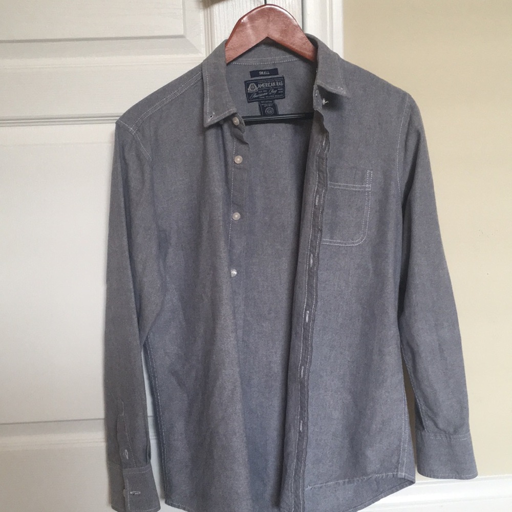 American Rag 100% Cotton Grey Button-Down Shirt